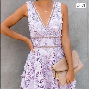 Vici Lavender Embroidered Dress